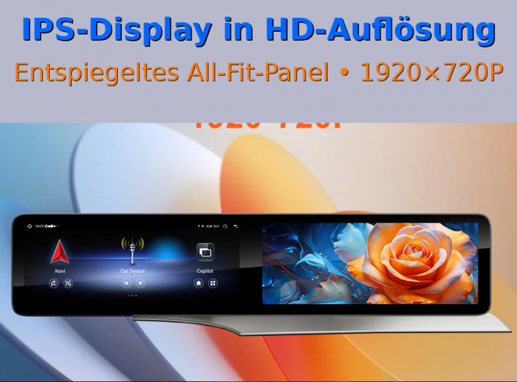 26" Android 14 Dual-Screen Display für Mercedes C-Klasse/GLC W205 2015–2021 NTG 5.0/5.5/6